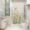 Floral Shower Curtain for a Fresh Nature-Inspired Bathroom