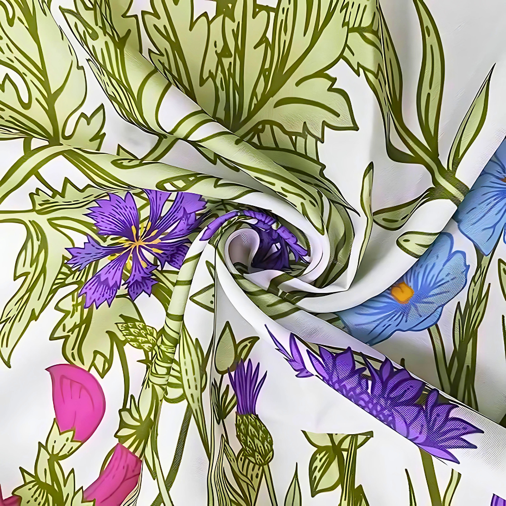 Floral Shower Curtain for a Fresh Nature-Inspired Bathroom