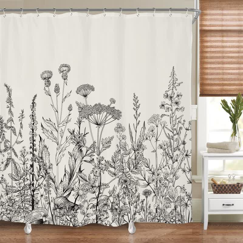 Floral Shower Curtain for a Fresh Nature-Inspired Bathroom