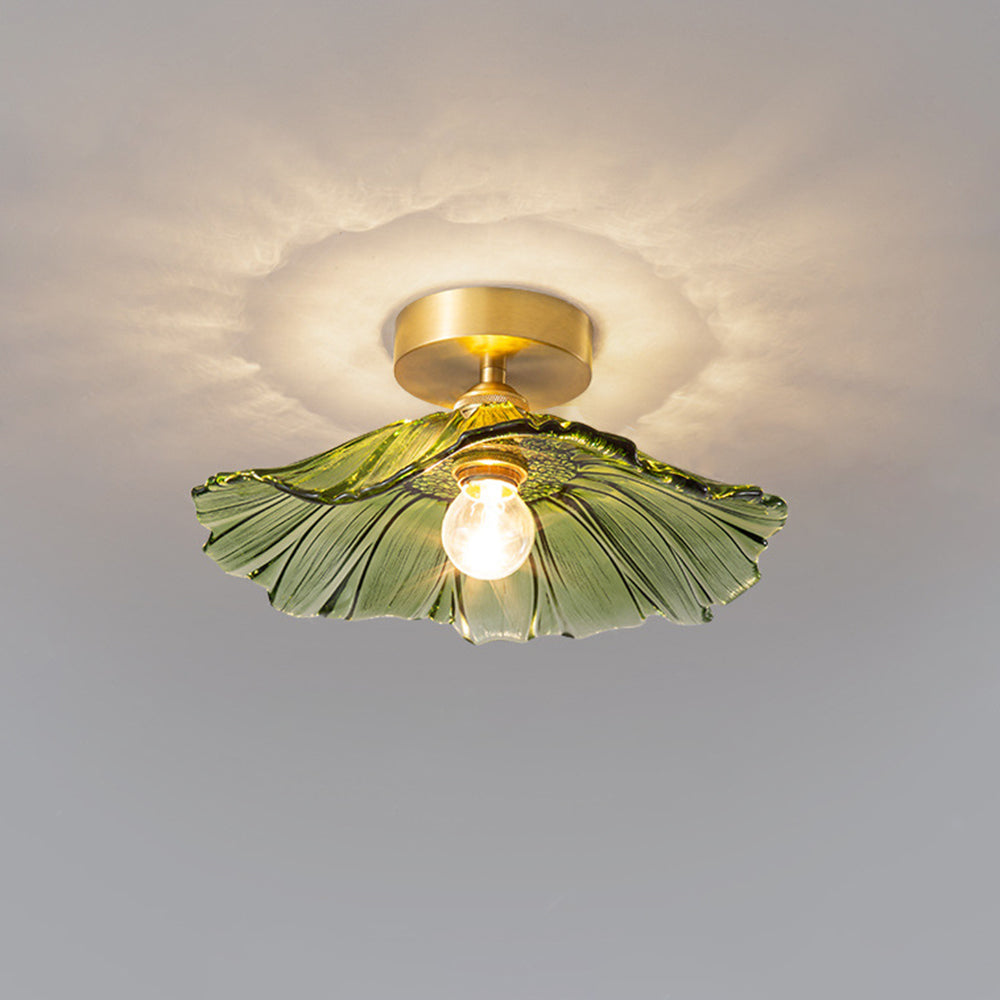 Flower Glass Ceiling Light with Vintage Base