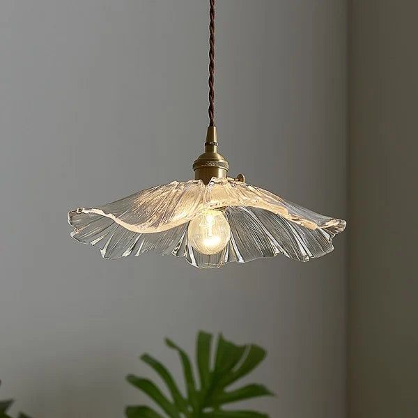 Flower Glass Ceiling Light with Vintage Base