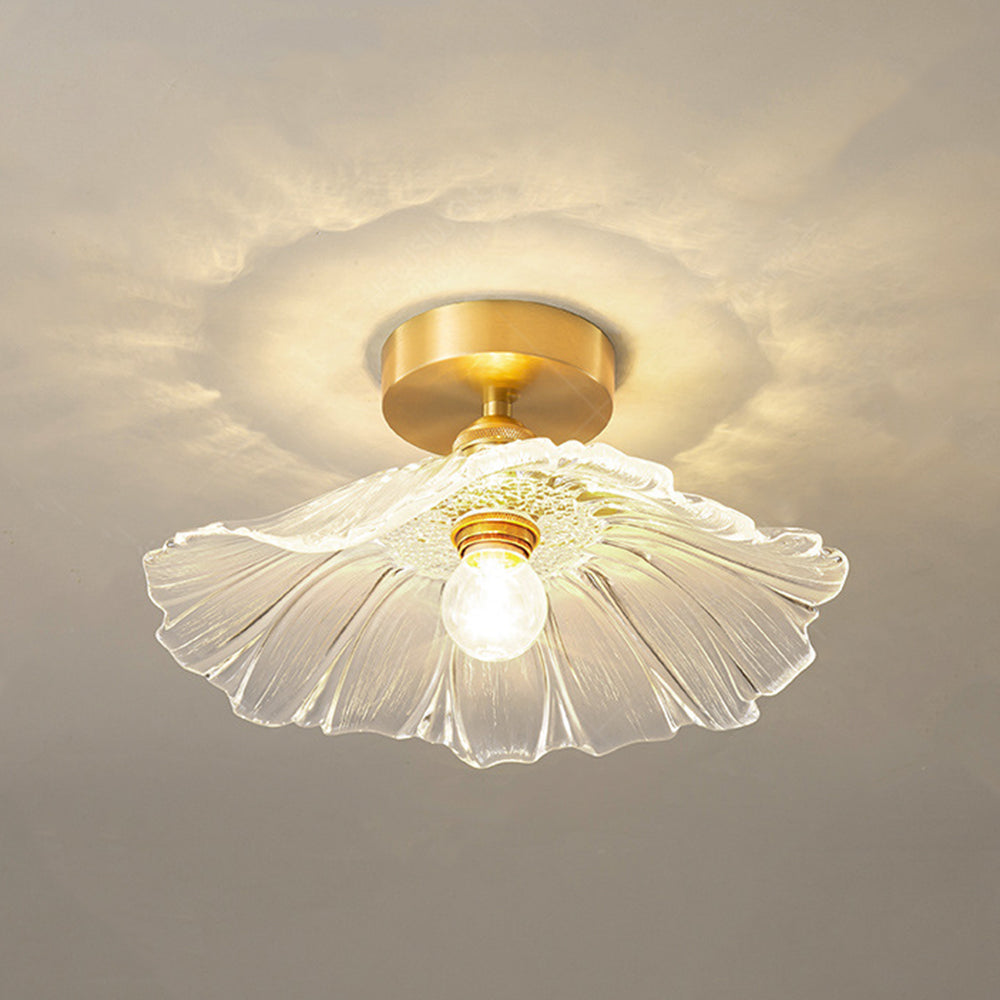 Flower Glass Ceiling Light with Vintage Base
