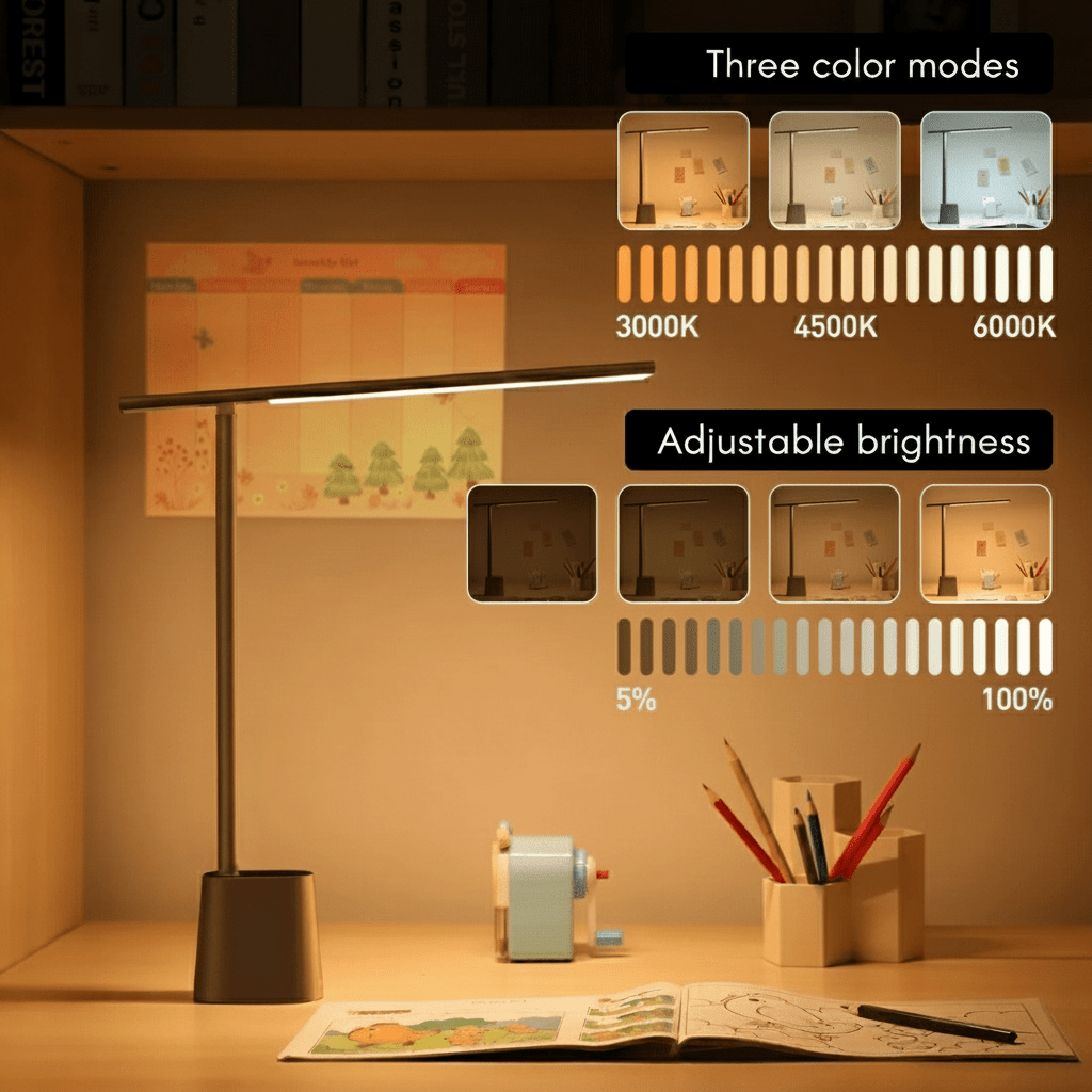 Foldable LED Desk Lamp with Dimmable Light