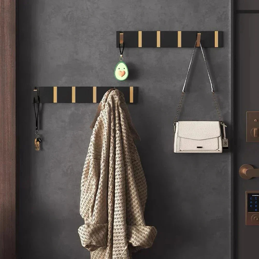 Foldable Wall Hooks Home Accessories with Gold Accent Design