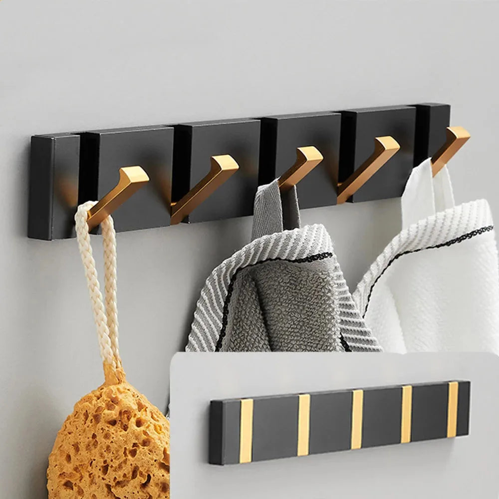 Foldable Wall Hooks Home Accessories with Gold Accent Design