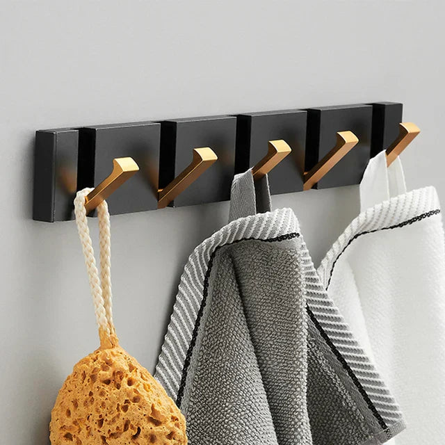 Foldable Wall Hooks Home Accessories with Gold Accent Design