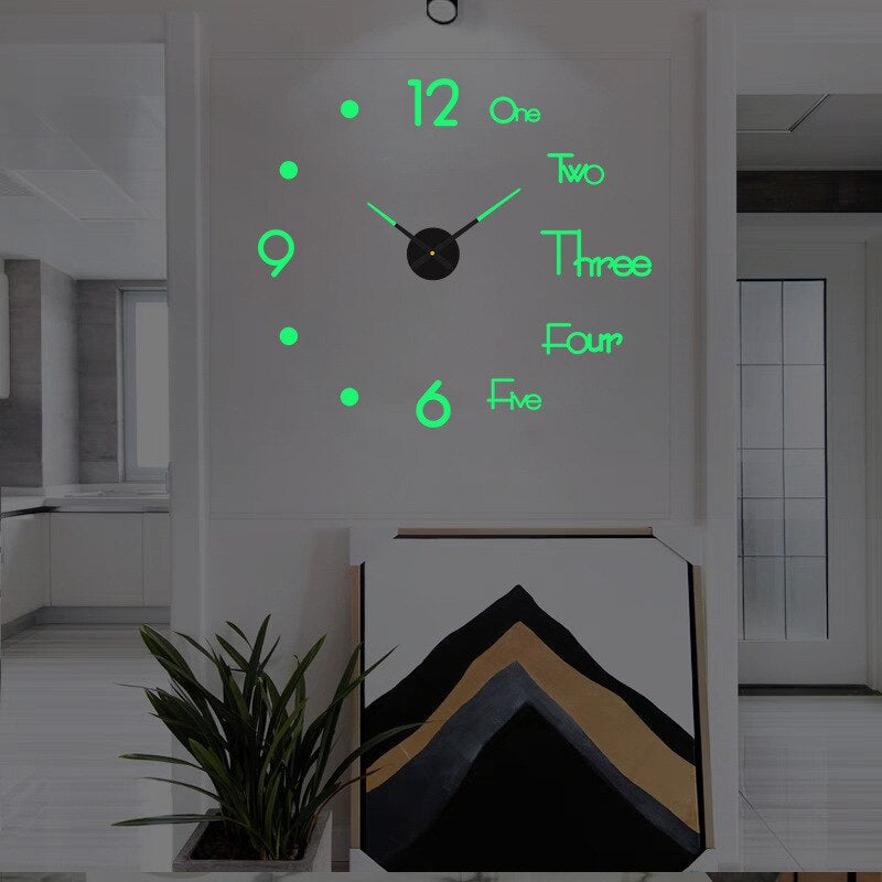 Frameless Wall Clock for Modern Minimalist Interiors