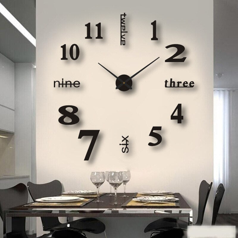 Frameless Wall Clock for Modern Minimalist Interiors