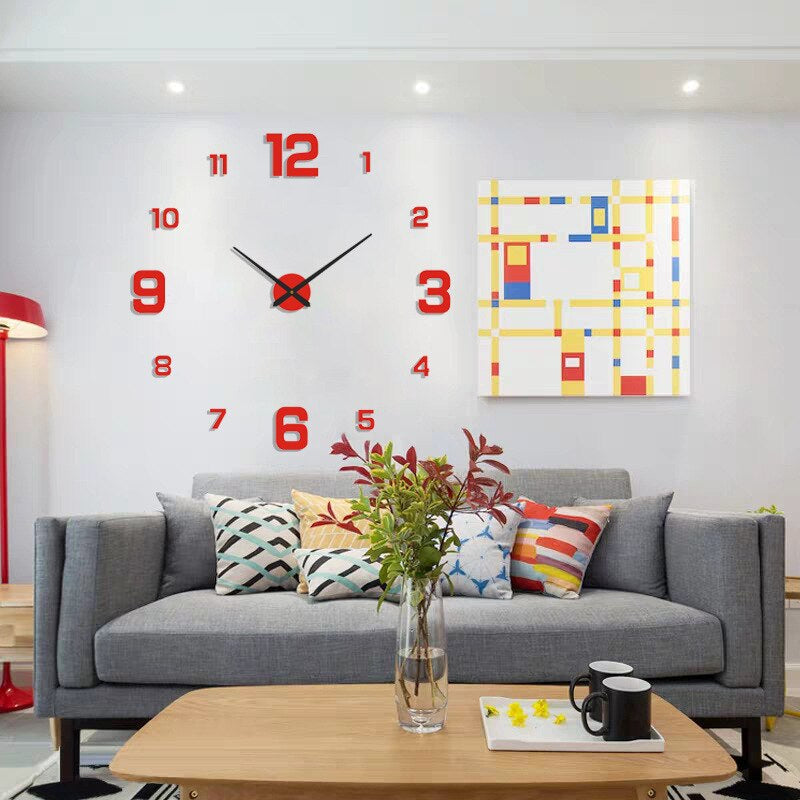 Frameless Wall Clock for Modern Minimalist Interiors
