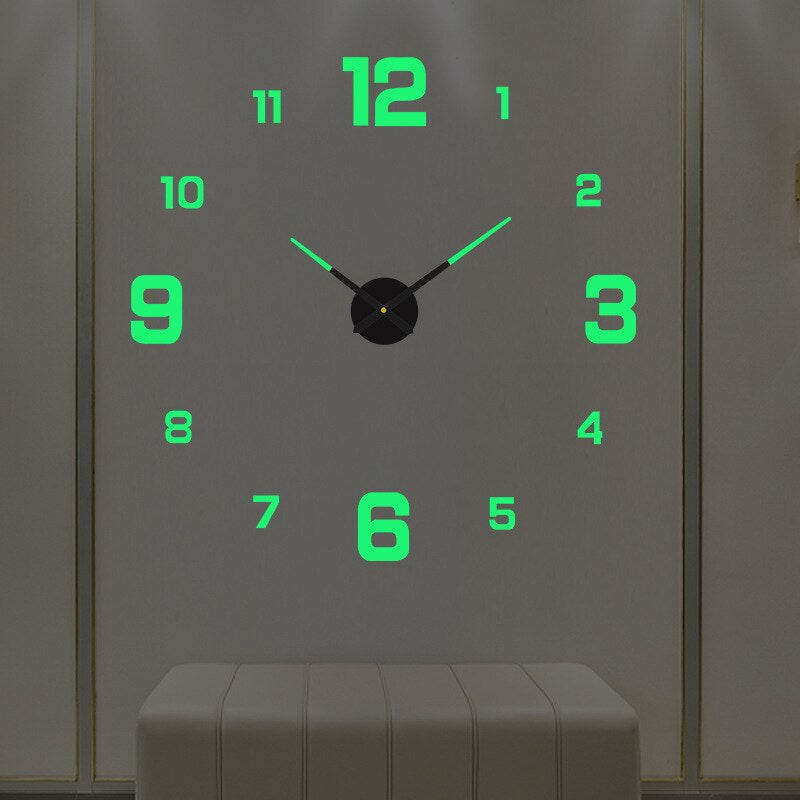 Frameless Wall Clock for Modern Minimalist Interiors