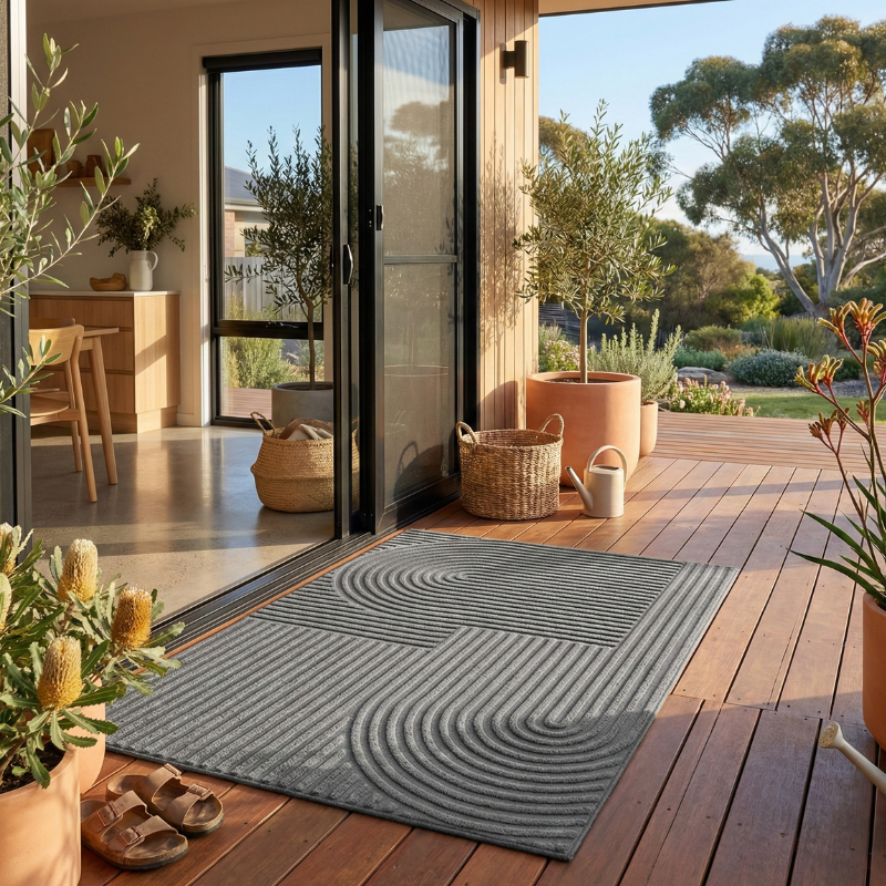 Geometric Non Slip Doormat with Absorbent Design