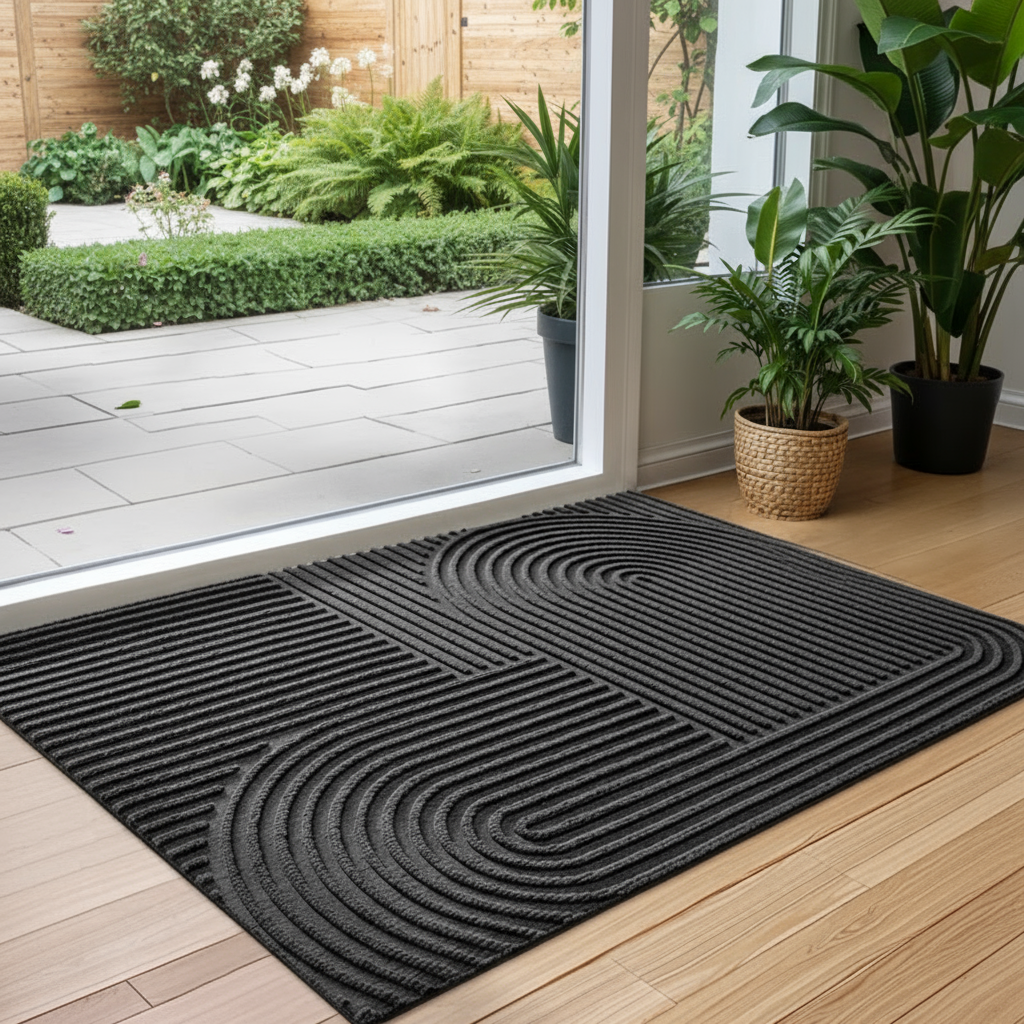 Geometric Non Slip Doormat with Absorbent Design