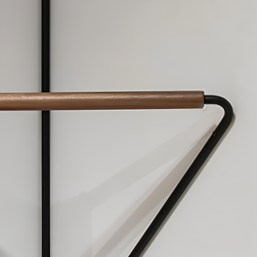 Geometric Wall Coat Rack with Wooden Bar