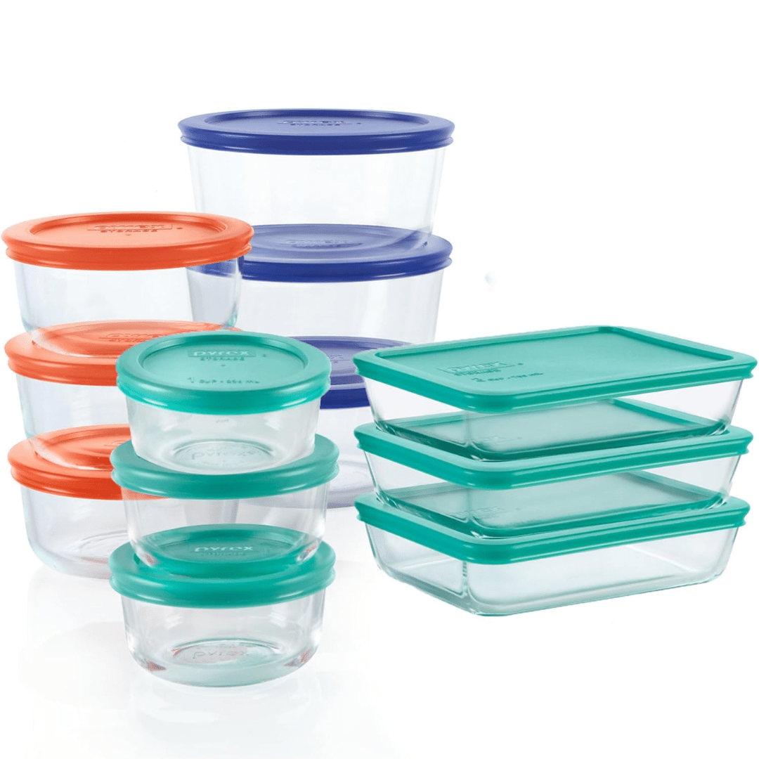 Glass Food Storage Containers with Airtight Lids Set