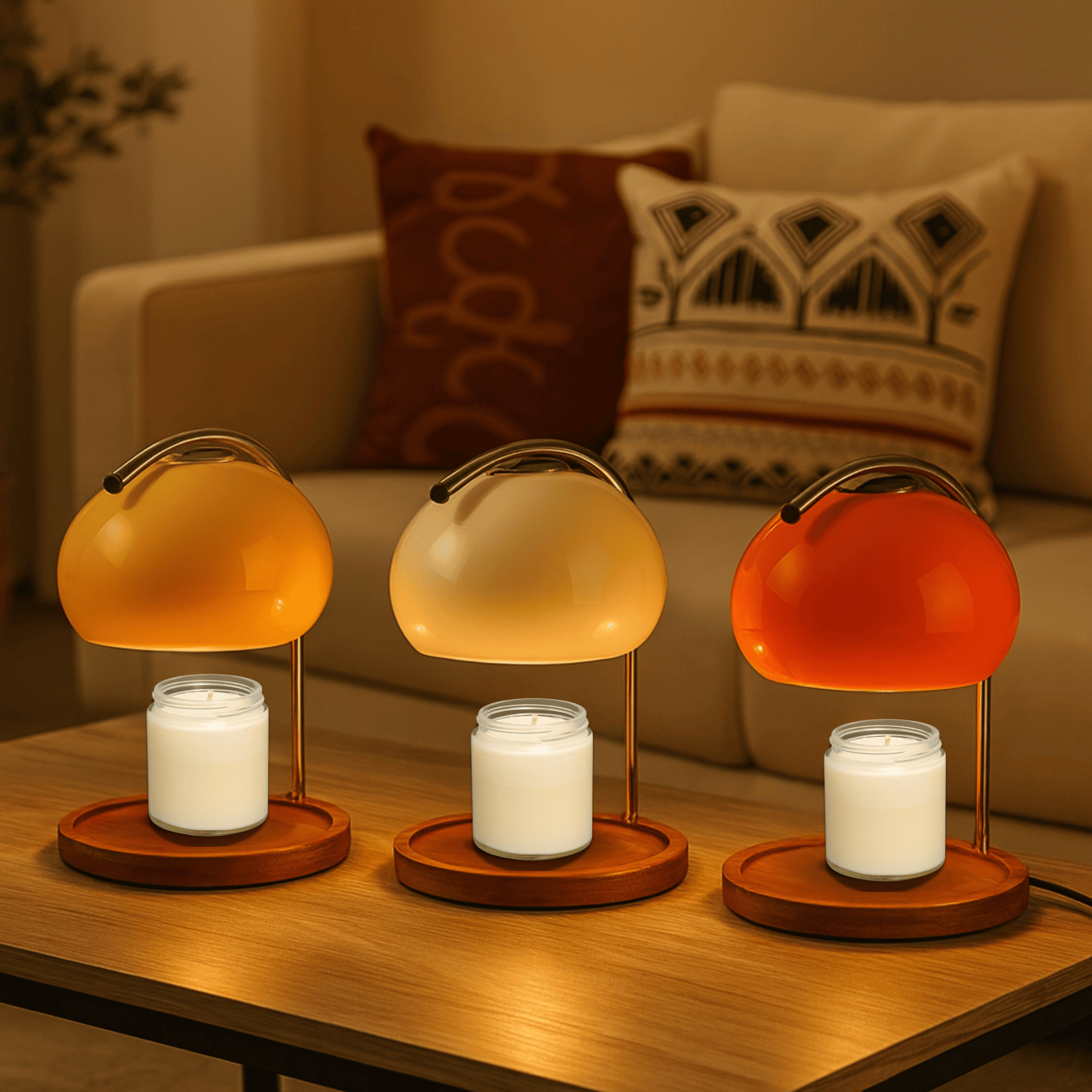 Glass Globe Candle Warmer Lamp with LED Light