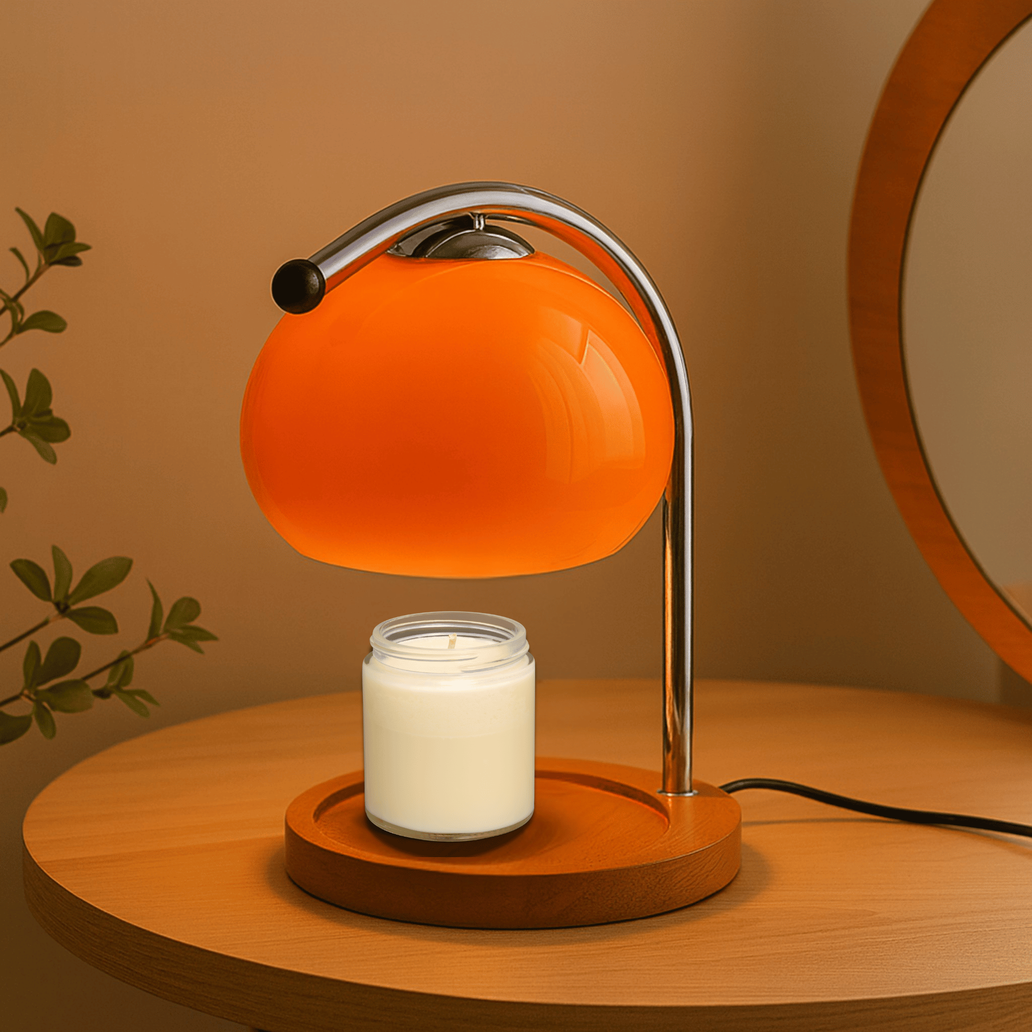 Glass Globe Candle Warmer Lamp with LED Light