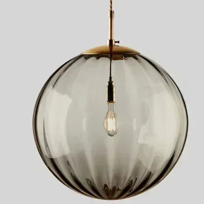 Glass Globe Pendant Light with Colored Shade