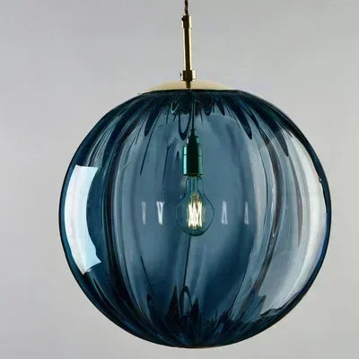 Glass Globe Pendant Light with Colored Shade