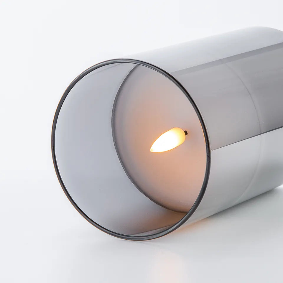 Glass LED Flameless Candle Set of Three Lights