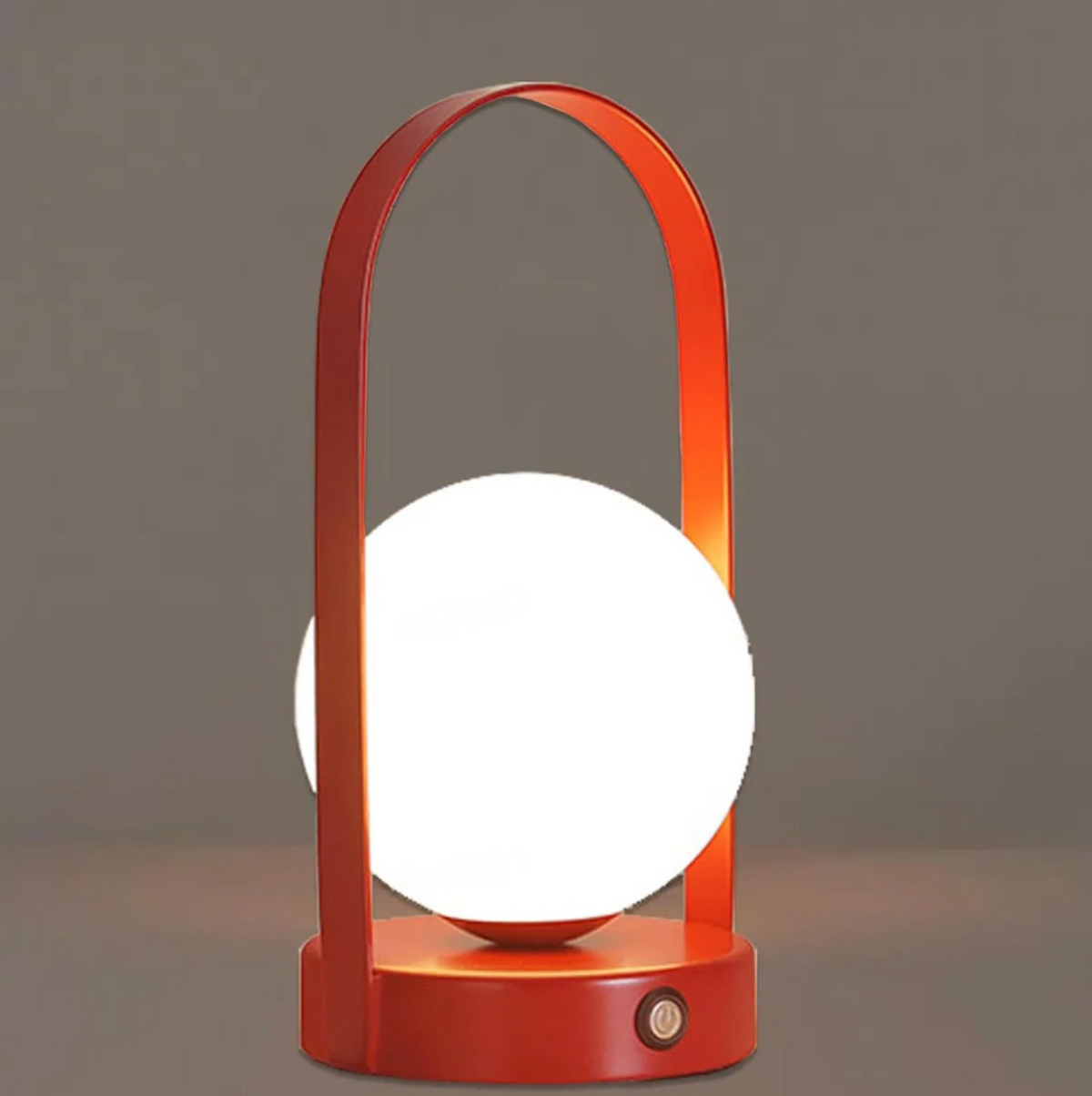 Gold Globe Table Lamp with Modern Frame Design
