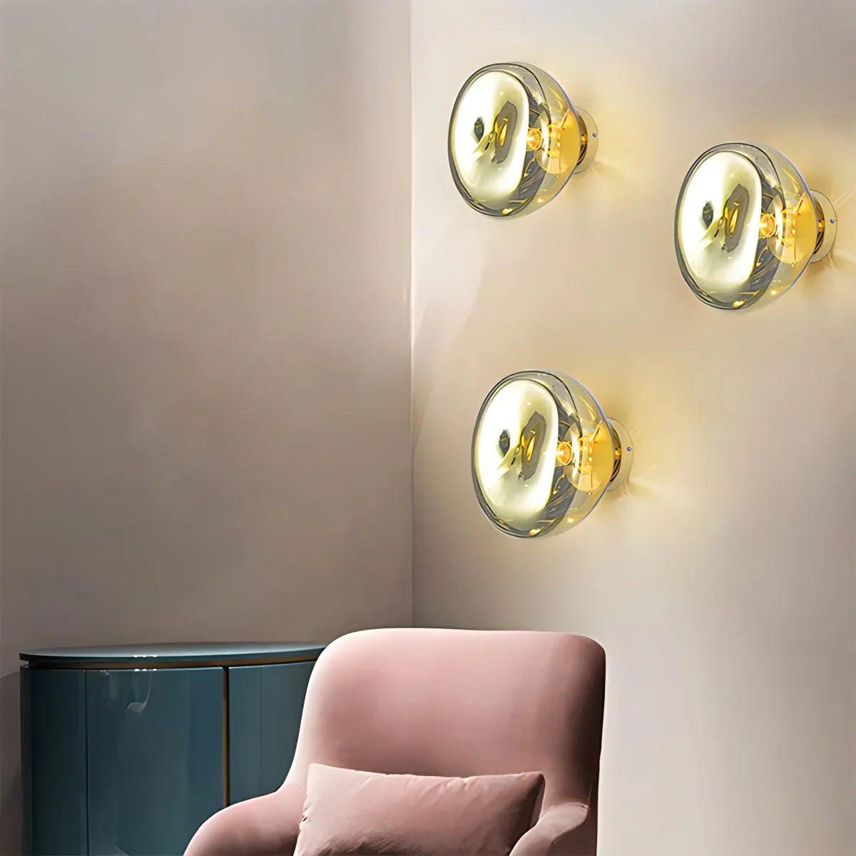 Gold Lava Wall Light with Sculptural Glow Design