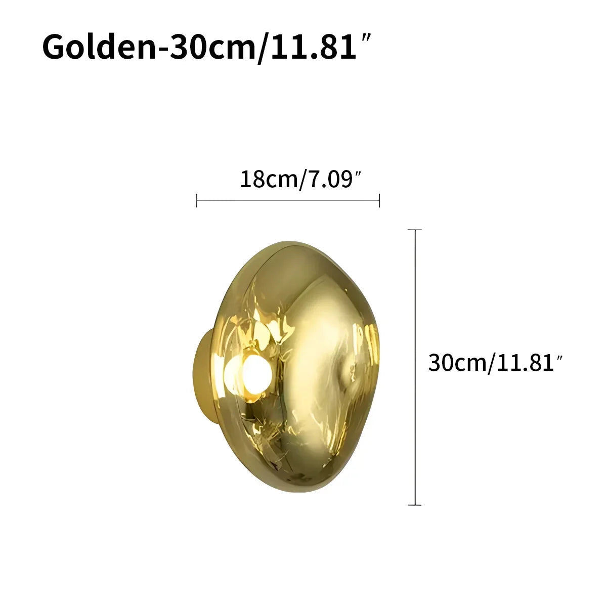 Gold Lava Wall Light with Sculptural Glow Design