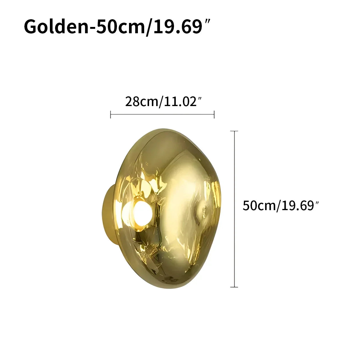 Gold Lava Wall Light with Sculptural Glow Design