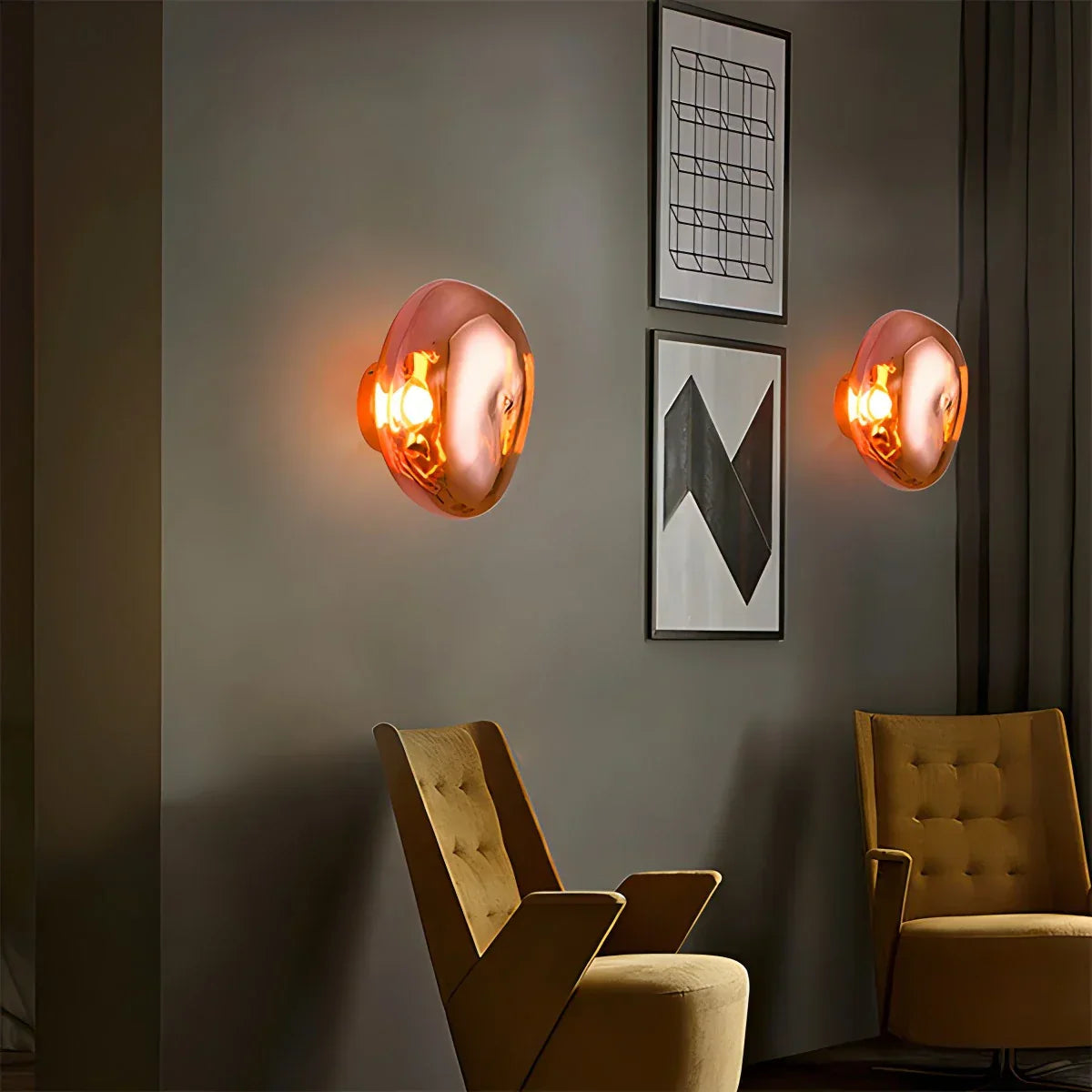 Gold Lava Wall Light with Sculptural Glow Design