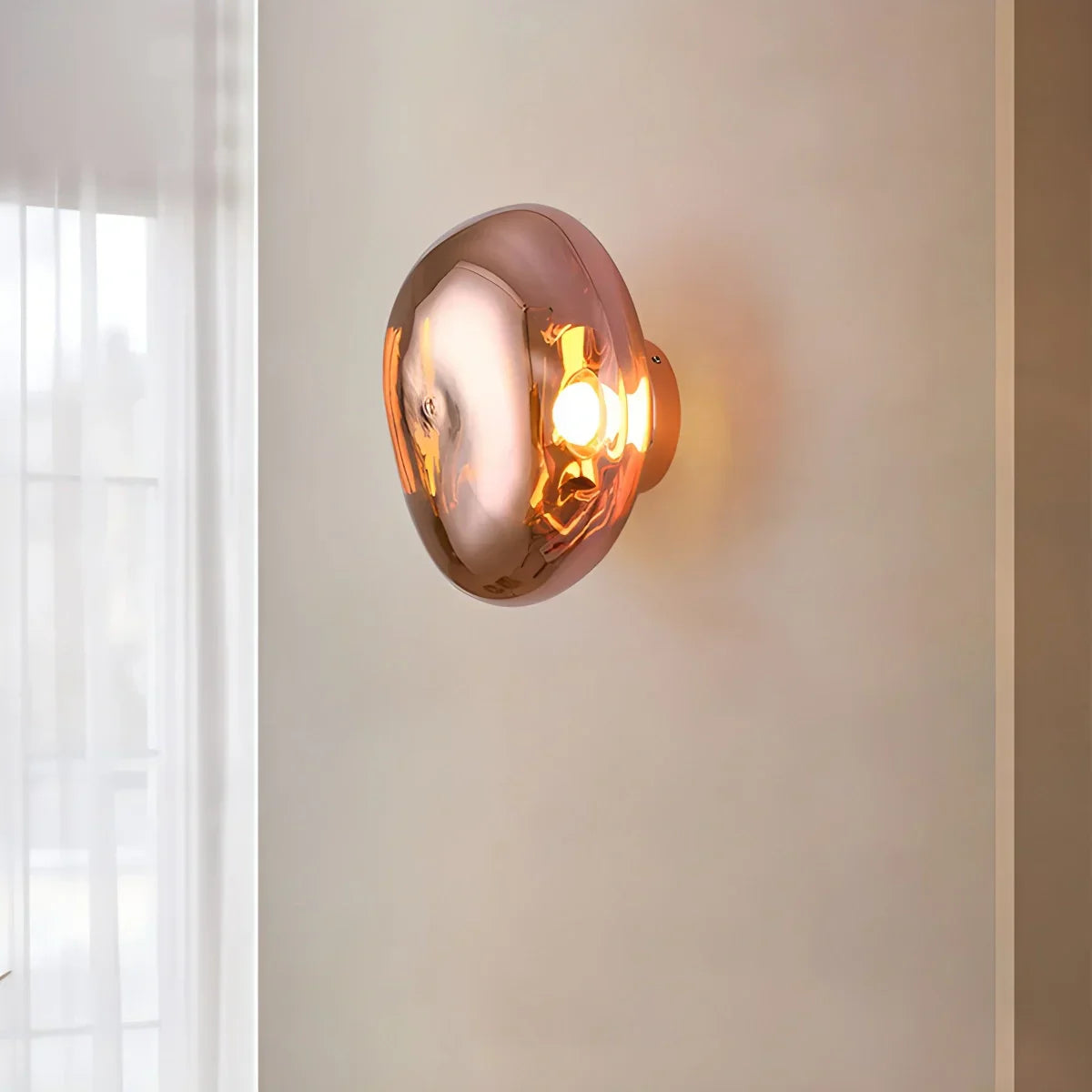Gold Lava Wall Light with Sculptural Glow Design