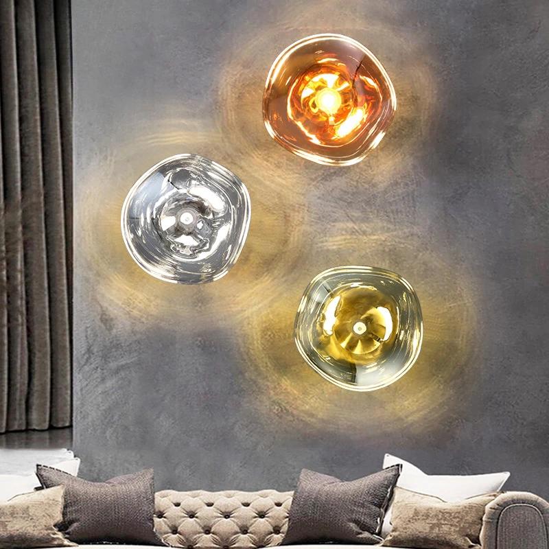 Gold Lava Wall Light with Sculptural Glow Design