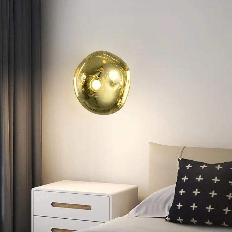 Gold Lava Wall Light with Sculptural Glow Design