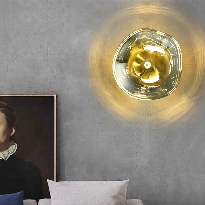 Gold Lava Wall Light with Sculptural Glow Design