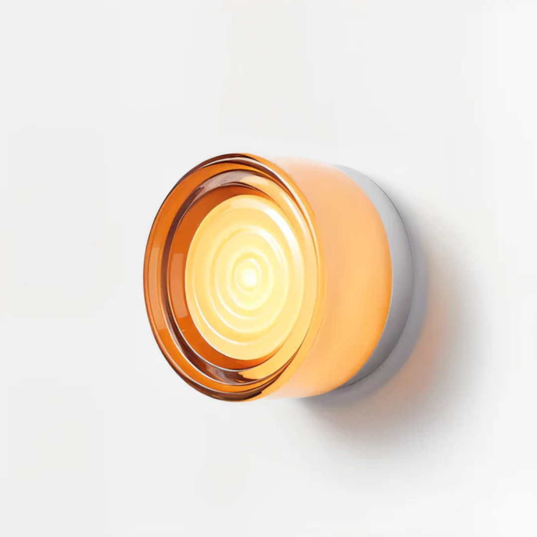 Gold Round Wall Sconce with Glass LED Light