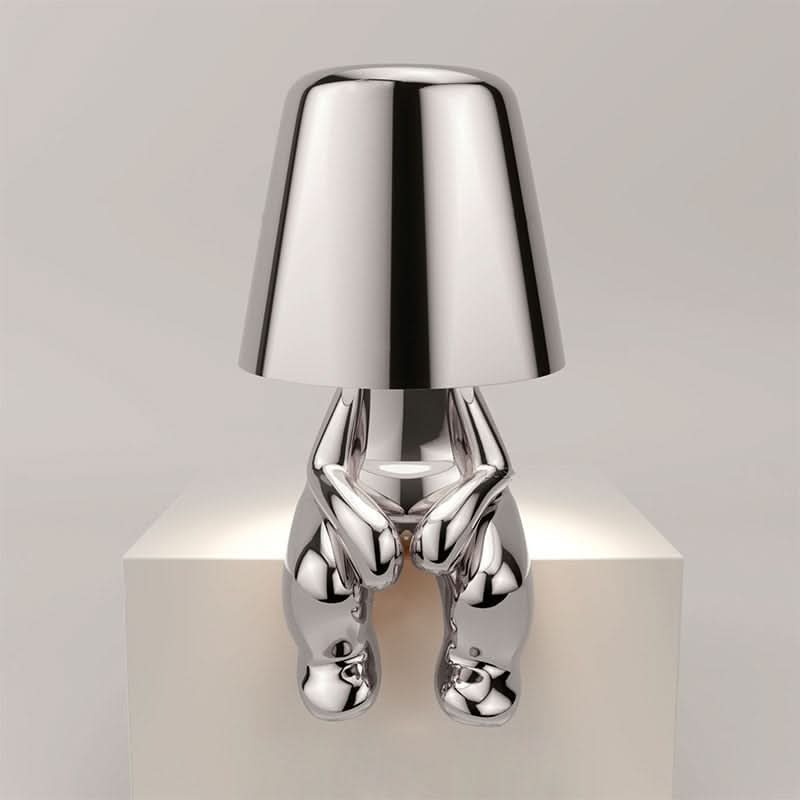 Gold Sculptural Table Lamp with Modern LED Design