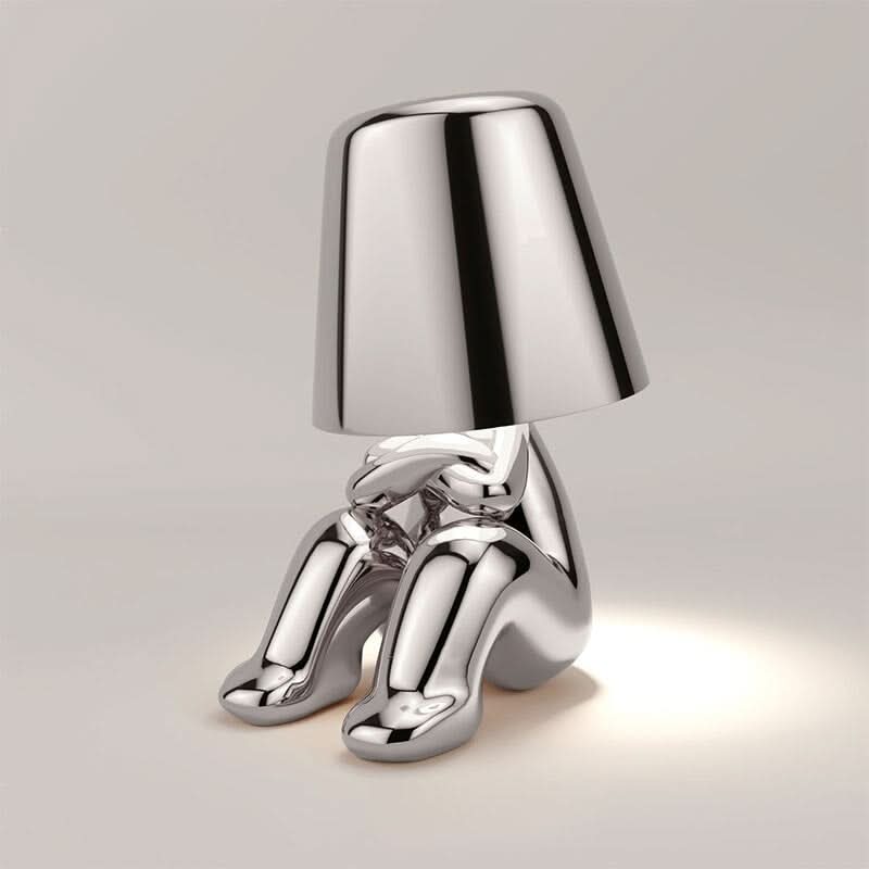 Gold Sculptural Table Lamp with Modern LED Design