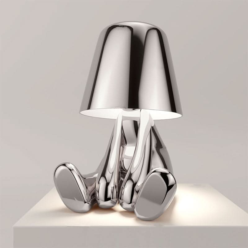 Gold Sculptural Table Lamp with Modern LED Design