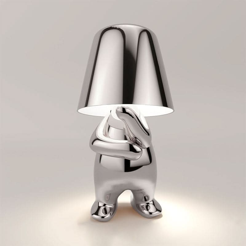 Gold Sculptural Table Lamp with Modern LED Design