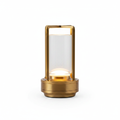 Gold Wireless Table Lamp with Glass Cylinder Core