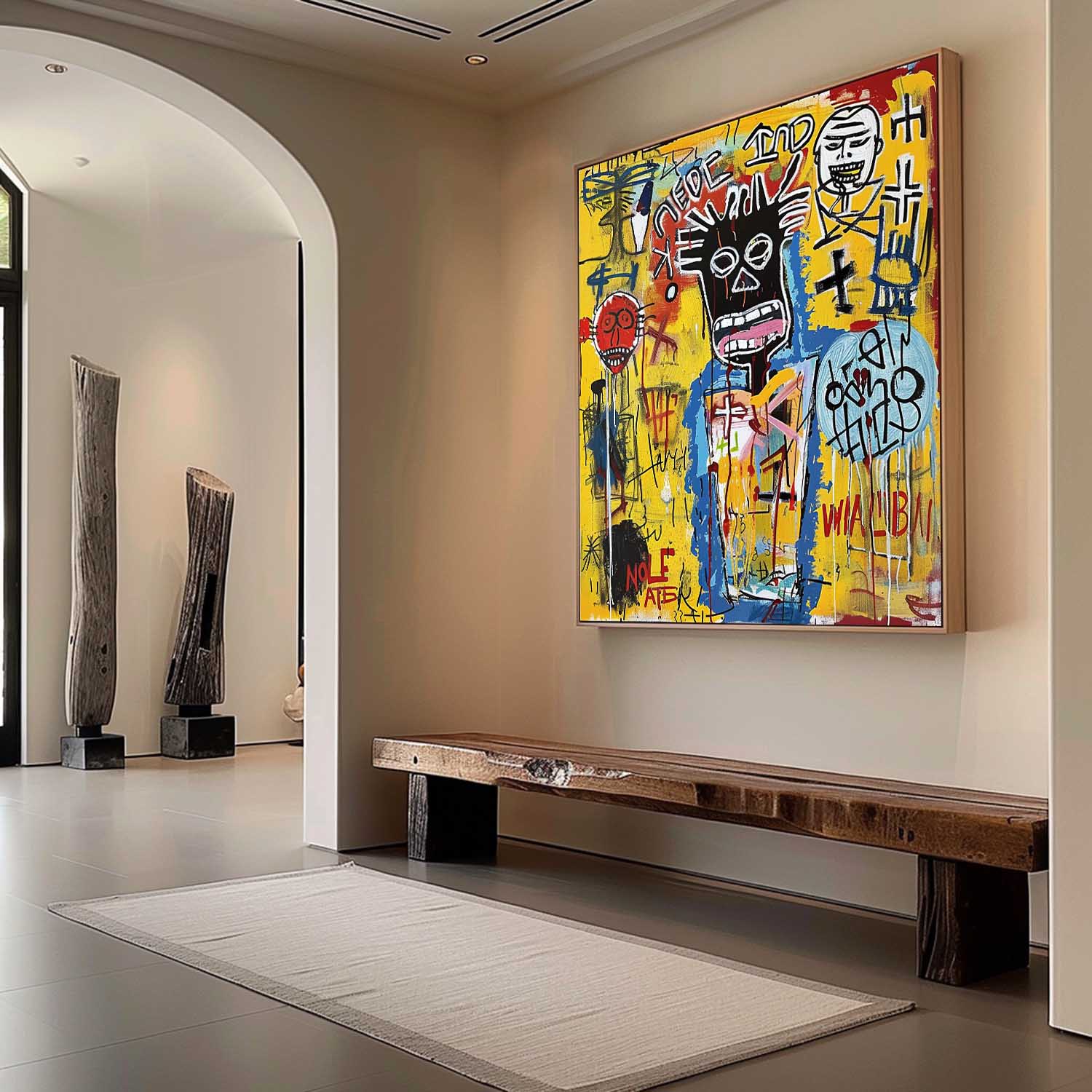 Graffiti Art Canvas with Bold Color Expression