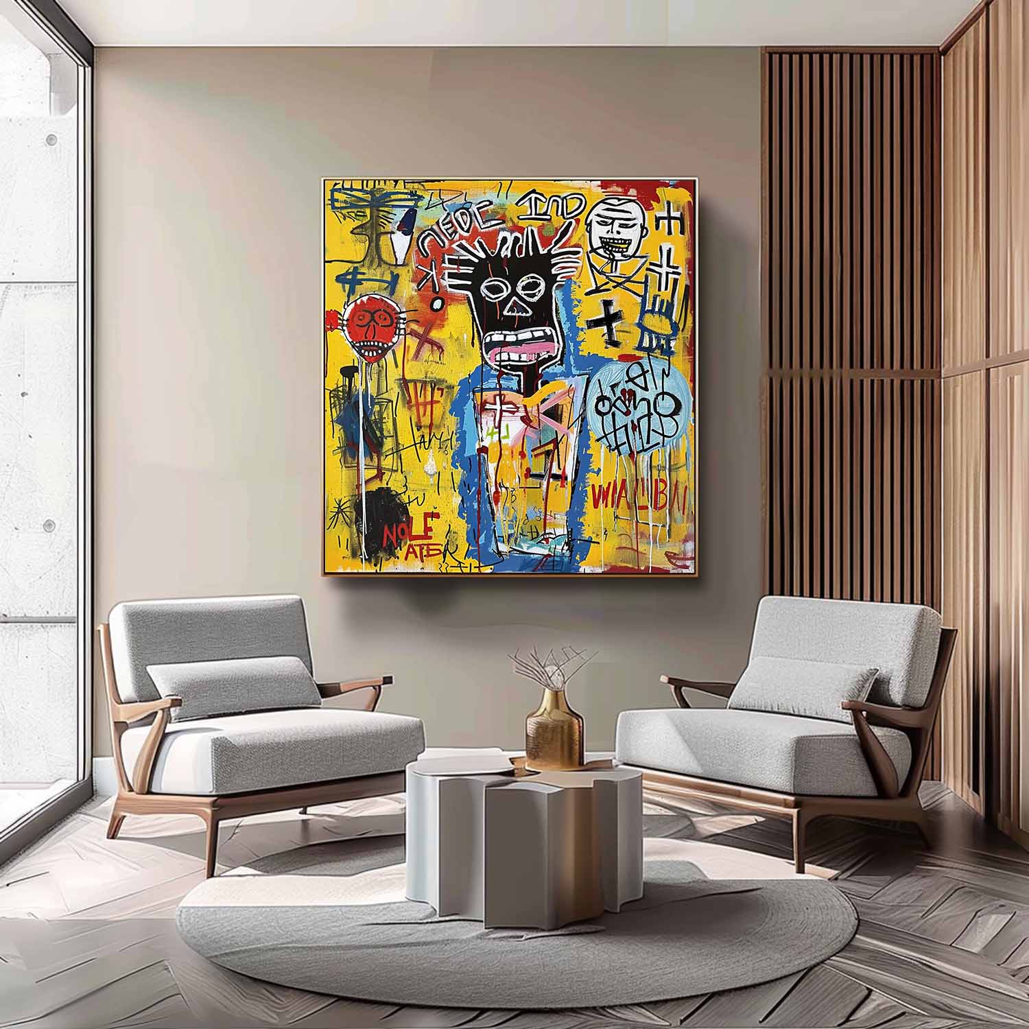 Graffiti Art Canvas with Bold Color Expression