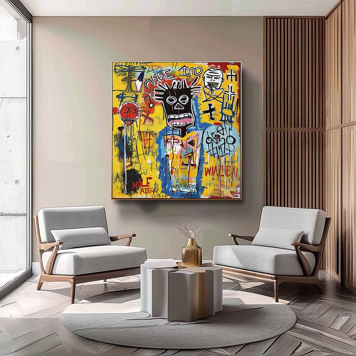 Graffiti Art Canvas with Bold Color Expression