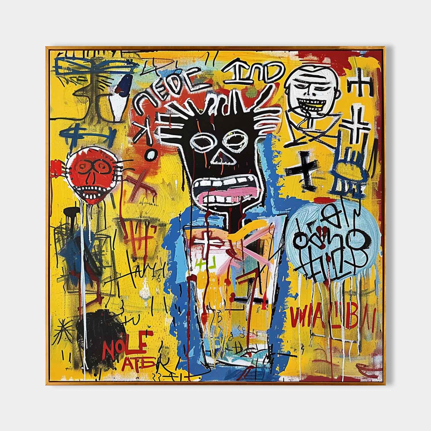Graffiti Art Canvas with Bold Color Expression