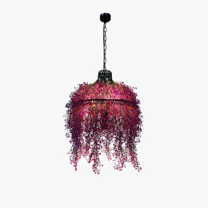 Green Plant Chandelier with Hanging Leaf Design