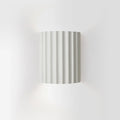 Green Ribbed Wall Sconce with Ambient Light