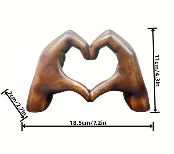 Heart Hands Wooden Sculpture for Meaningful Home Decor