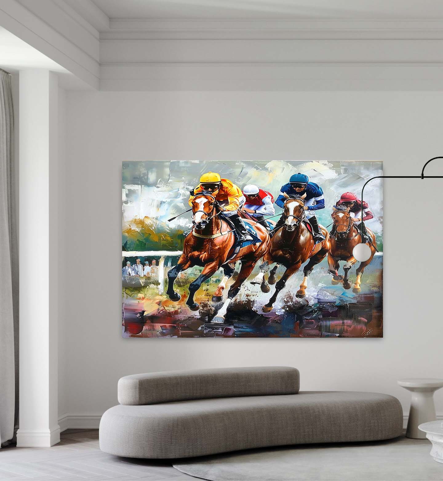 Horse Racing Wall Art with Dynamic Motion Style
