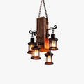 Industrial Lantern Pendant Light with Rustic Frame