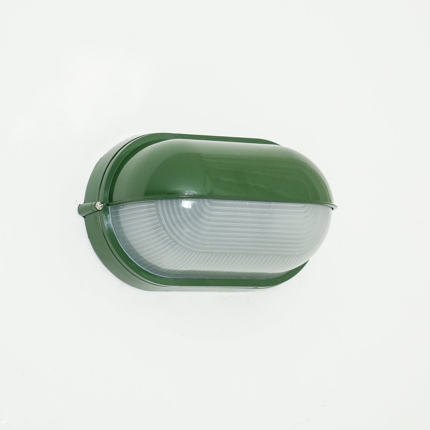 Industrial Outdoor Wall Light with Ribbed Glass Shade