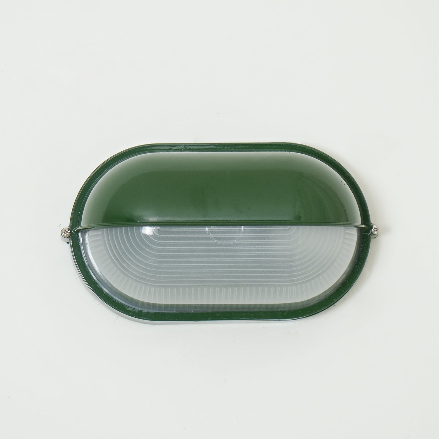 Industrial Outdoor Wall Light with Ribbed Glass Shade