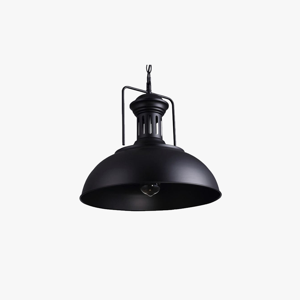 Industrial Pendant Light with Vintage Metal Dome Shade